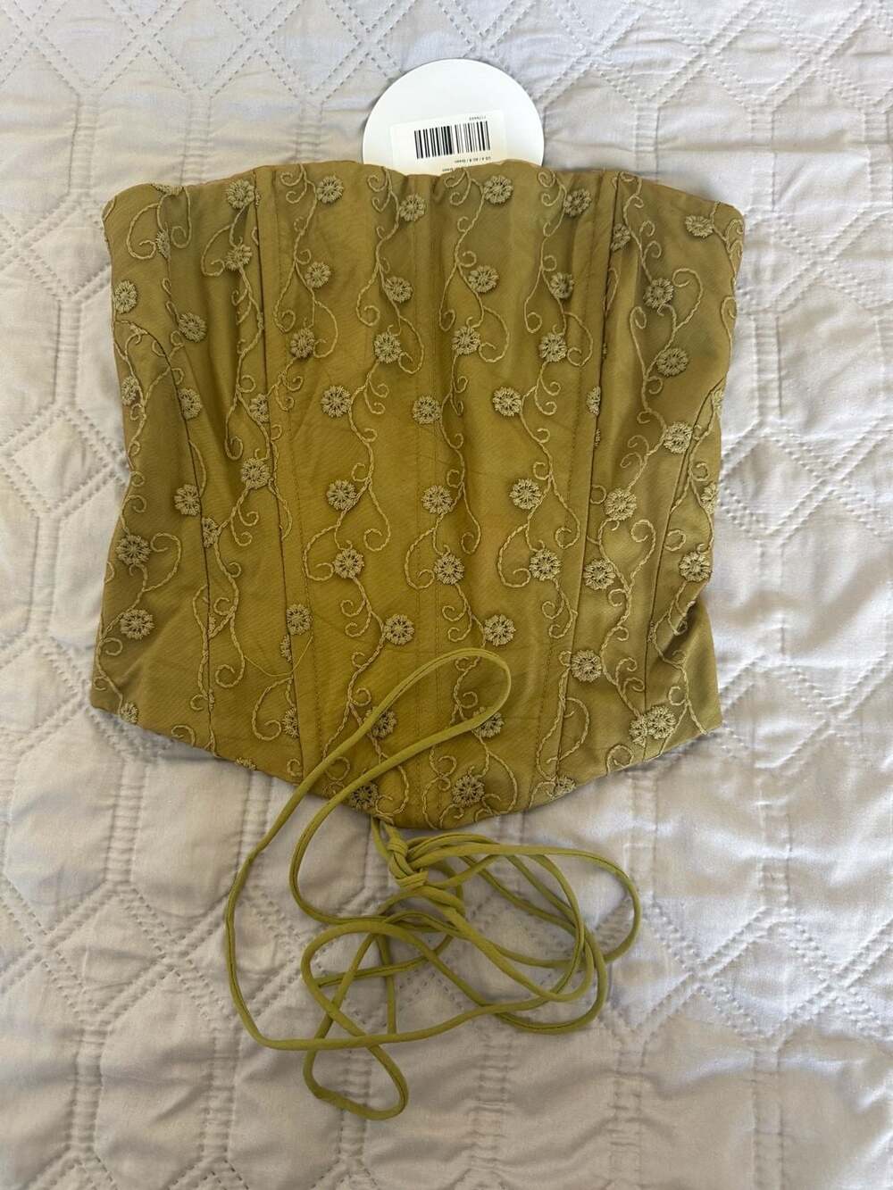 Princess Polly Field Daisies Corset Top in Green